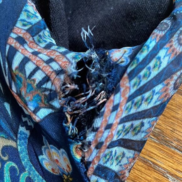 Lara Guidotti Navy Silk Patterned Maxi Dress - Picture 8 of 10